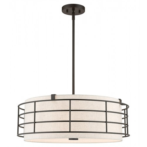 5 Light English Bronze Pendant Chandelier Livex