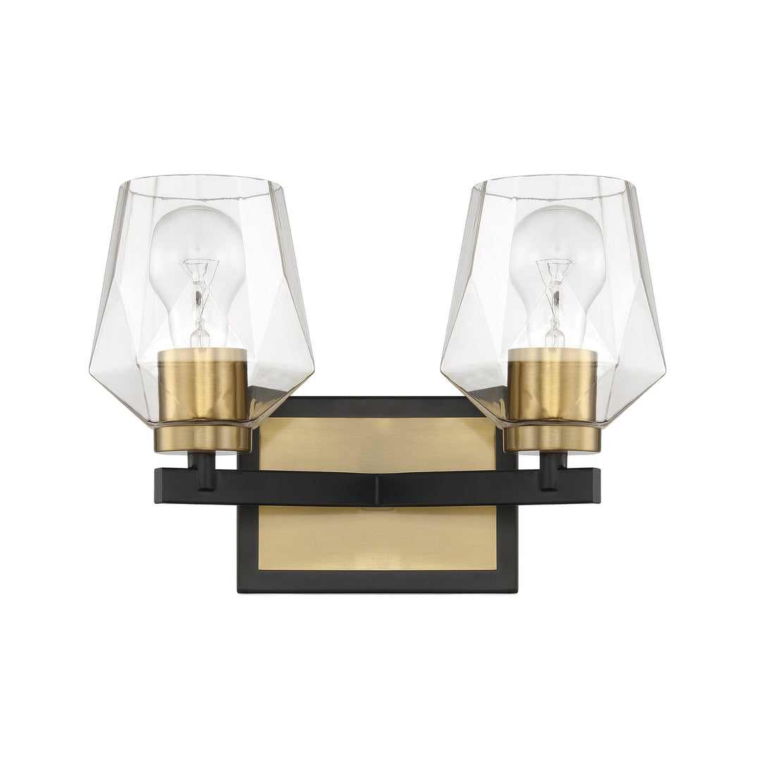 Avante Grand 2 Light Vanity in Flat Black/Satin Brass CRAFTMADE