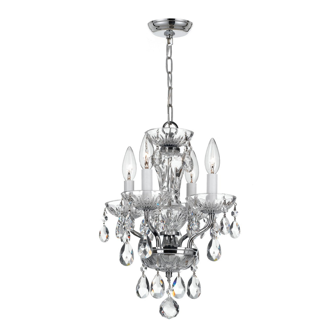 Crystorama Crystorama Traditional Crystal 4 Light Clear Italian Crystal Polished Chrome Mini Chandelier