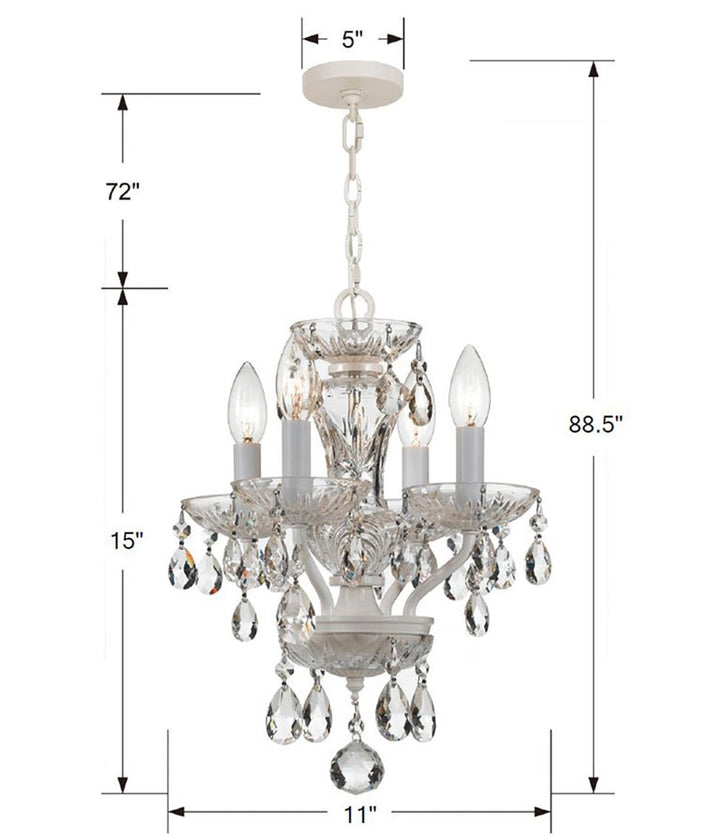 Crystorama Crystorama Traditional Crystal 4 Light Spectra Crystal Wet White Mini Chandelier