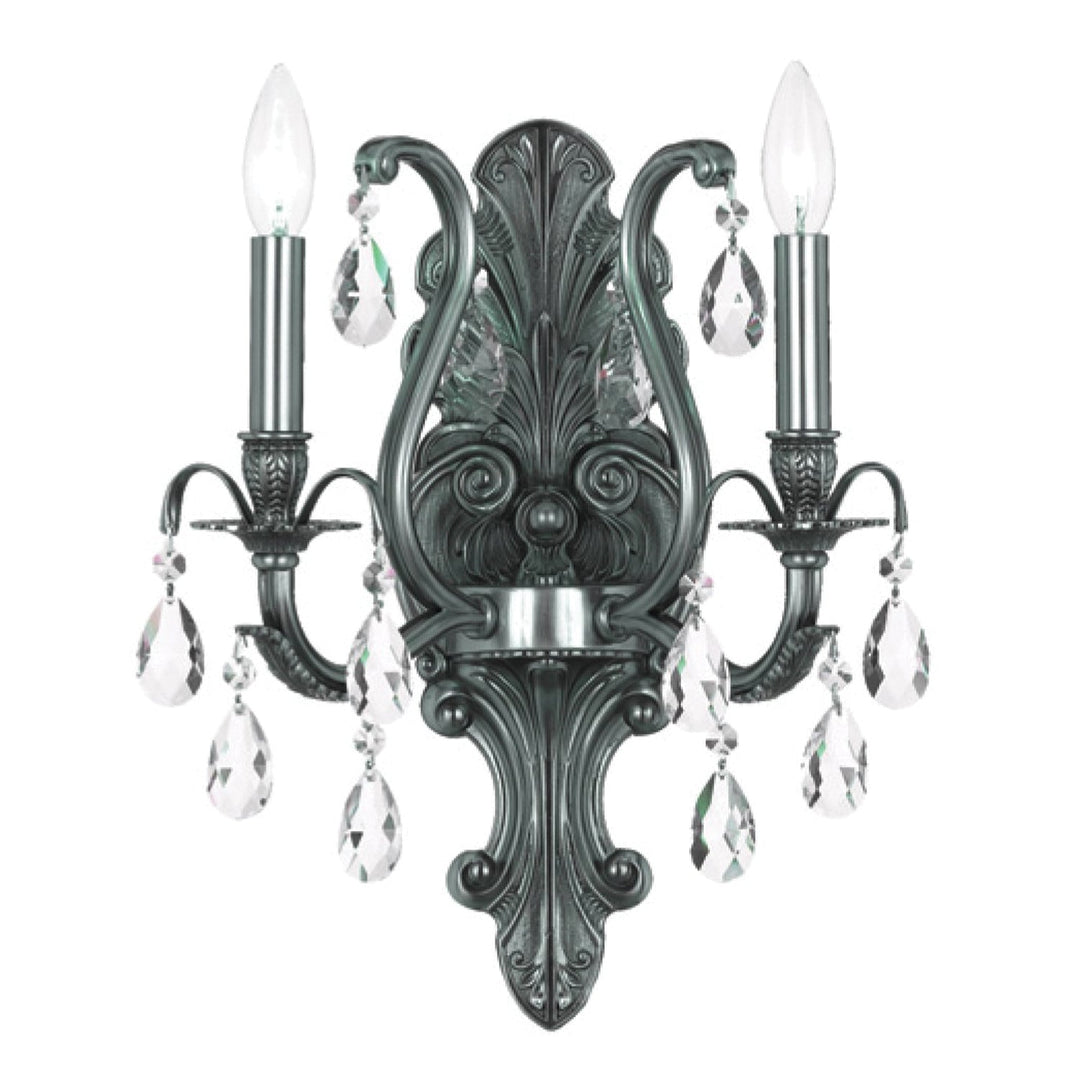 Dawson 2 Light Hand Cut Crystal Pewter Sconce Crystorama