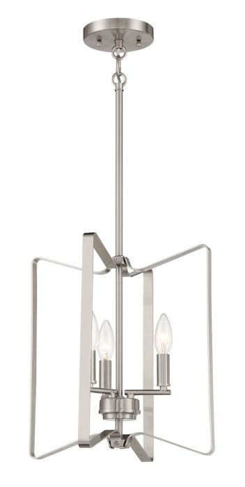 ##Antique Hardware## Shayna 3 Light Foyer in Brushed Polished Nickel