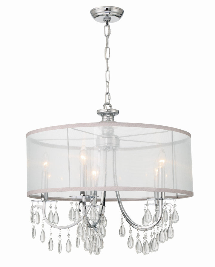 Crystorama Crystorama Hampton 5 Light Drum Shade Polished Chrome Chandelier