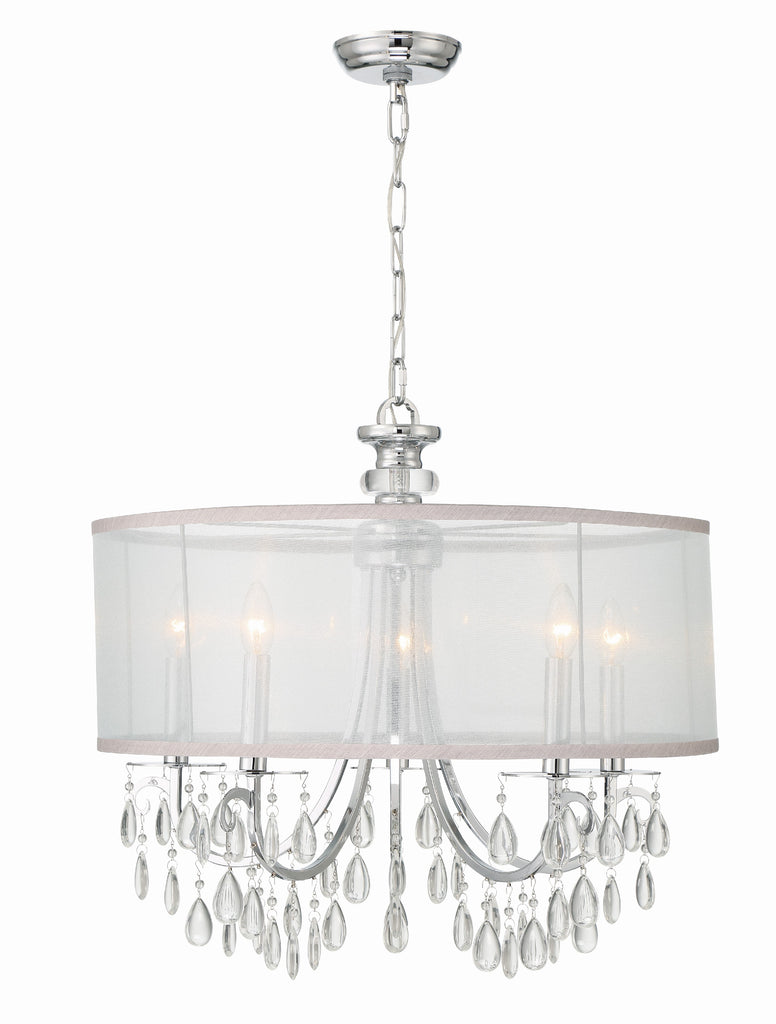 Crystorama Crystorama Hampton 5 Light Drum Shade Polished Chrome Chandelier