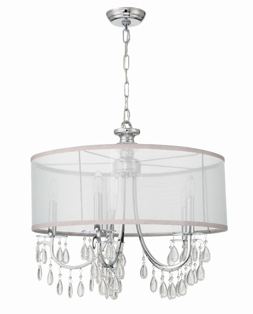 Crystorama Crystorama Hampton 5 Light Drum Shade Polished Chrome Chandelier