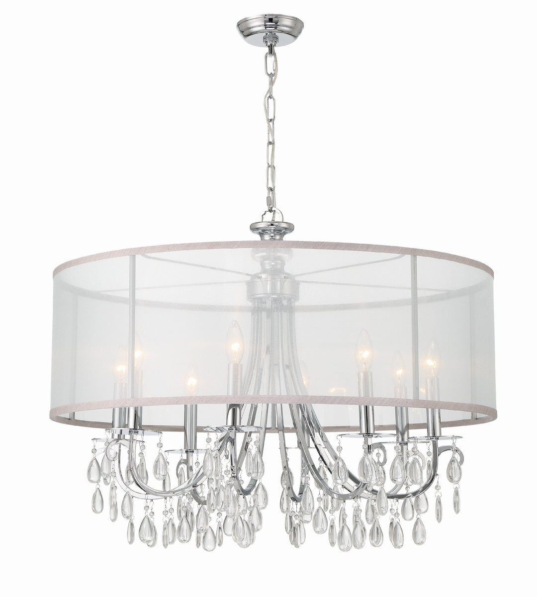 Crystorama Crystorama Hampton 8 Light Drum Shade Polished Chrome Chandelier