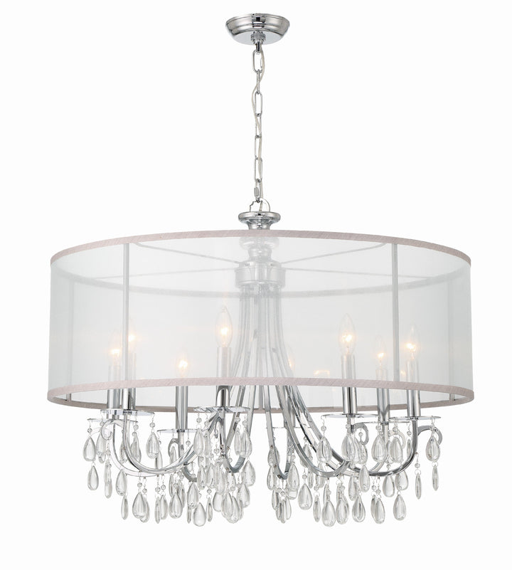 Crystorama Crystorama Hampton 8 Light Drum Shade Polished Chrome Chandelier
