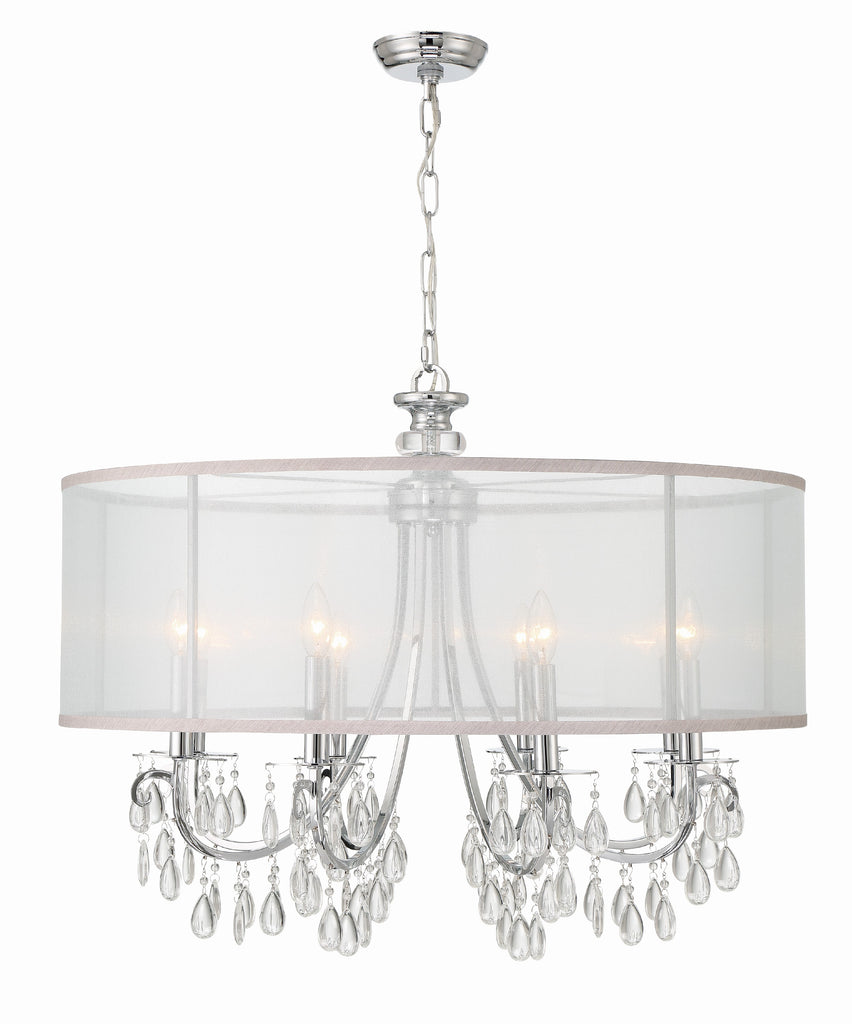 Crystorama Crystorama Hampton 8 Light Drum Shade Polished Chrome Chandelier