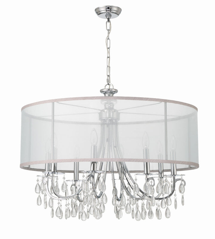 Crystorama Crystorama Hampton 8 Light Drum Shade Polished Chrome Chandelier