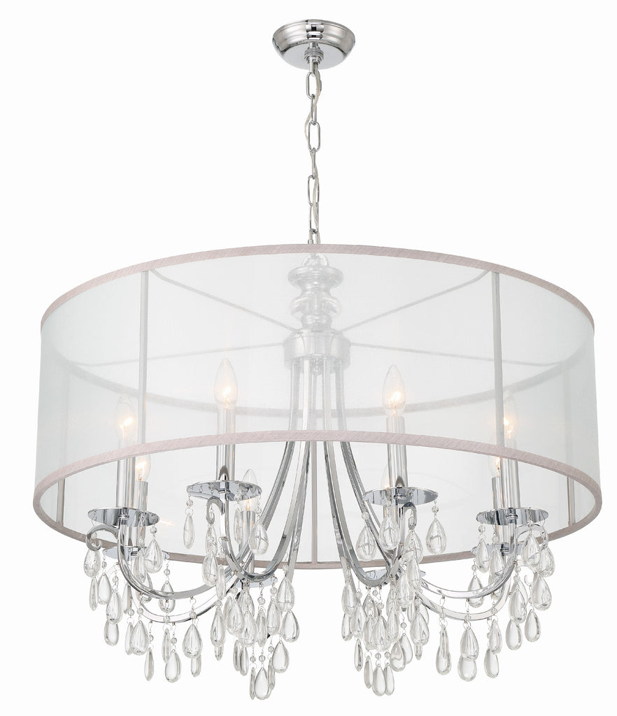 Crystorama Crystorama Hampton 8 Light Drum Shade Polished Chrome Chandelier