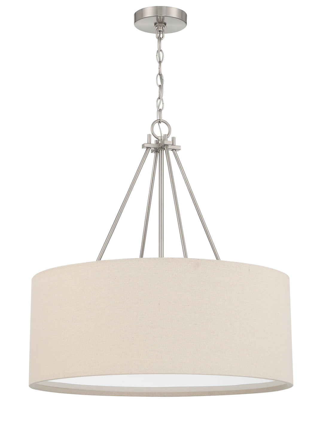 ##Antique Hardware## Duke 3 Light 24" Pendant in Brushed Polished Nickel