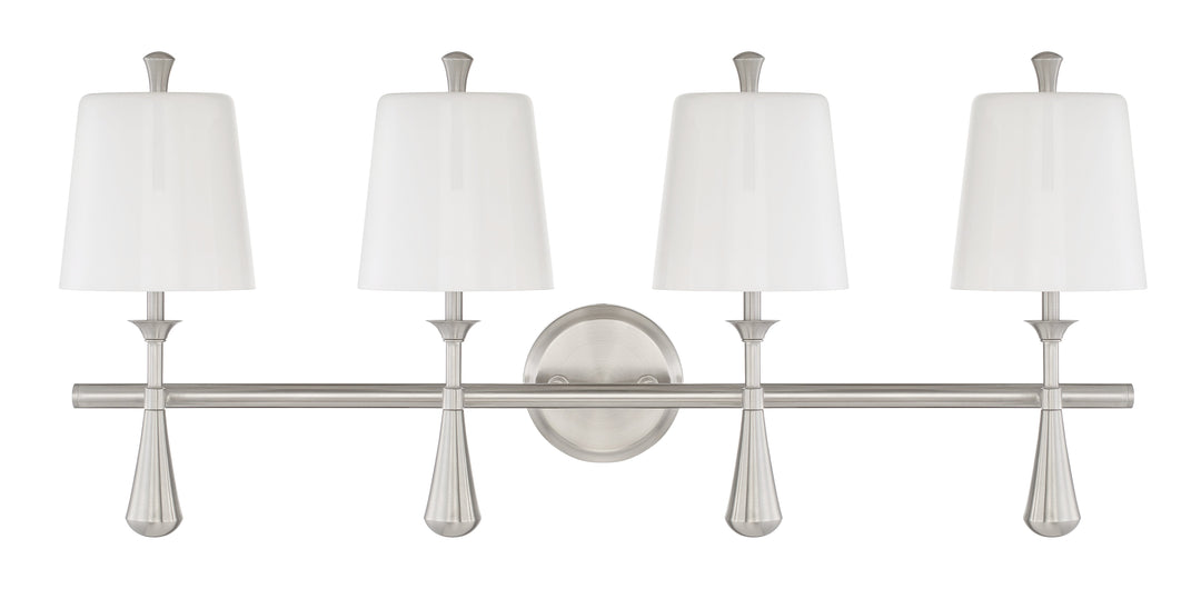 ##Antique Hardware## Palmer 4 Light Vanity in Brushed Polished Nickel