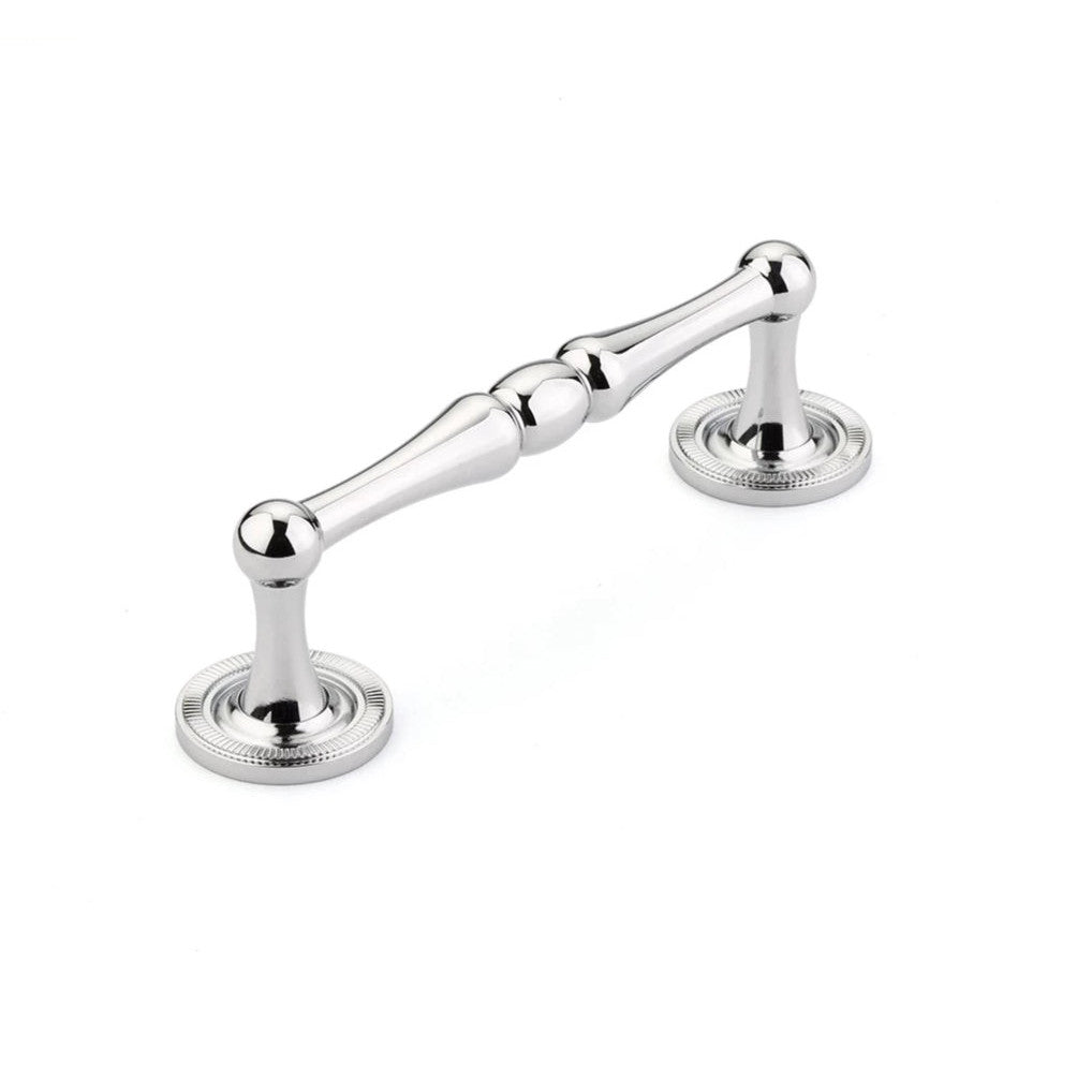 4 1/2 Inch (4 Inch c-c) Atherton Pull with Knurled Footplates (Polished Chrome Finish) SCHAUB