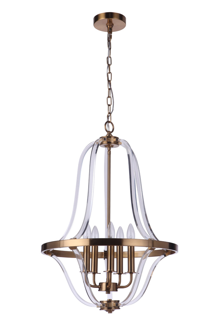 Antique Hardware Graclyn 5 Light Foyer in Satin Brass Pendant