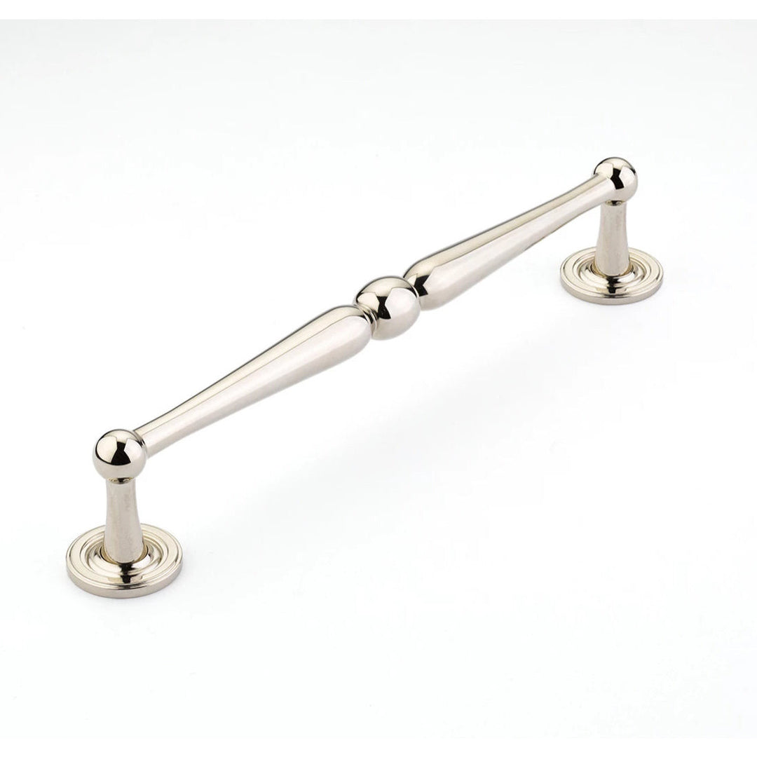 8 1/2 Inch (8 Inch c-c) Atherton Pull with Plain Footplates (Polished Nickel Finish) SCHAUB