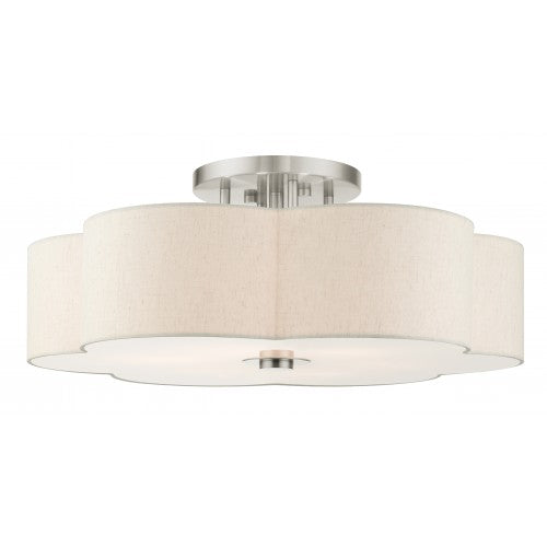 6 Light Brushed Nickel Semi Flush Livex