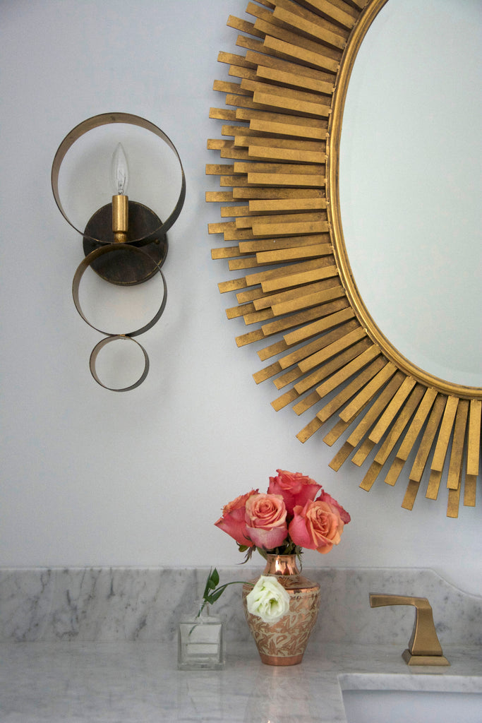 Crystorama Crystorama Luna 1 Light English Bronze + Antique Gold Sphere Sconce