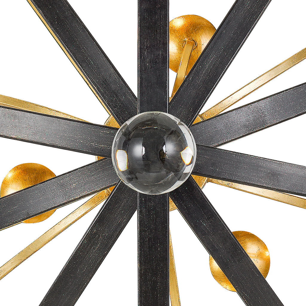 Crystorama Crystorama Luna 9 Light English Bronze + Antique Gold Chandelier