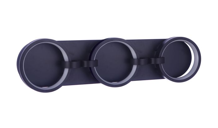 Antique Hardware Context 3 Light LED Vanity in Flat Black Bath and Vanity