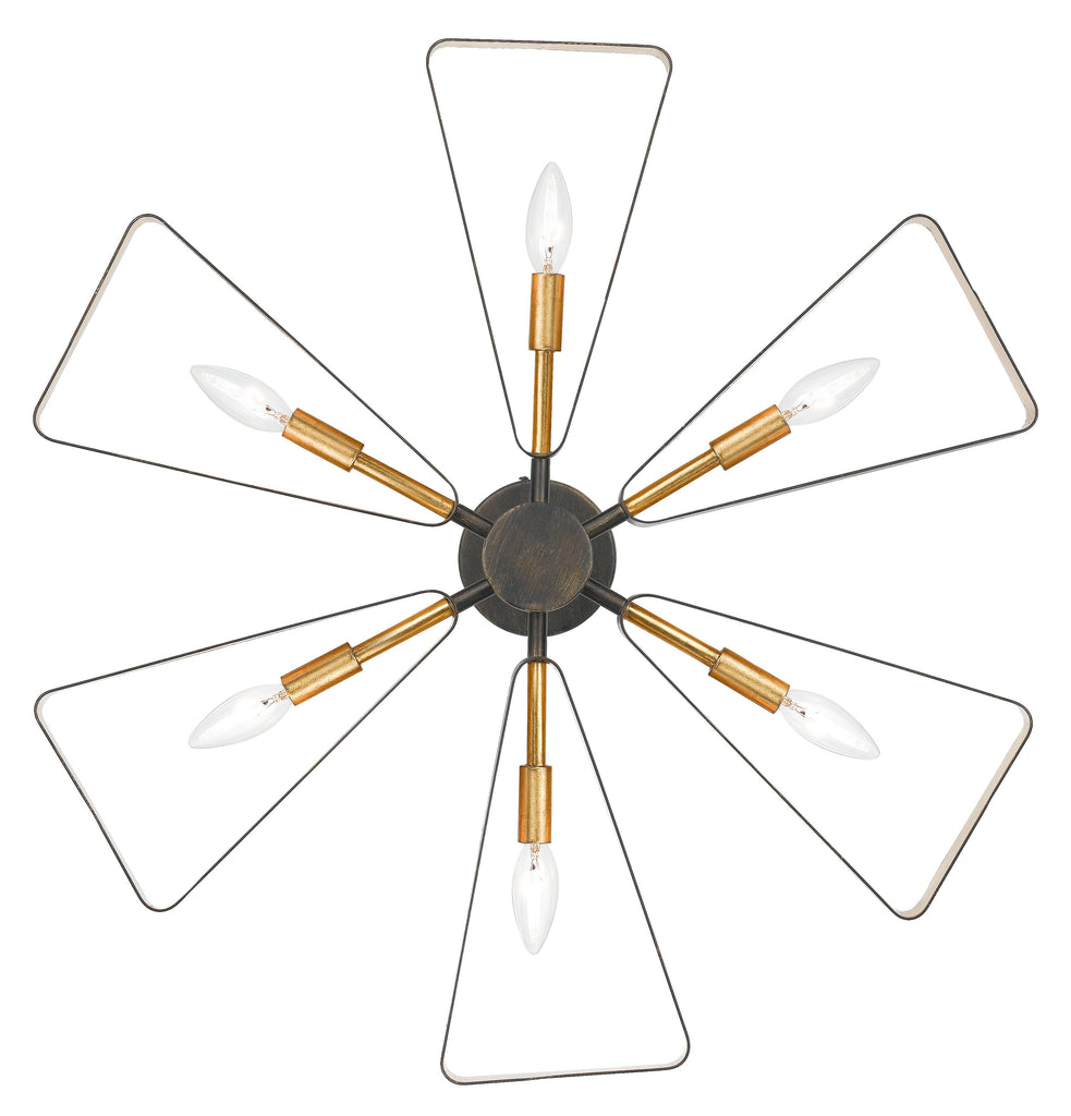 Crystorama Crystorama Luna 6 Light English Bronze + Antique Gold Chandelier