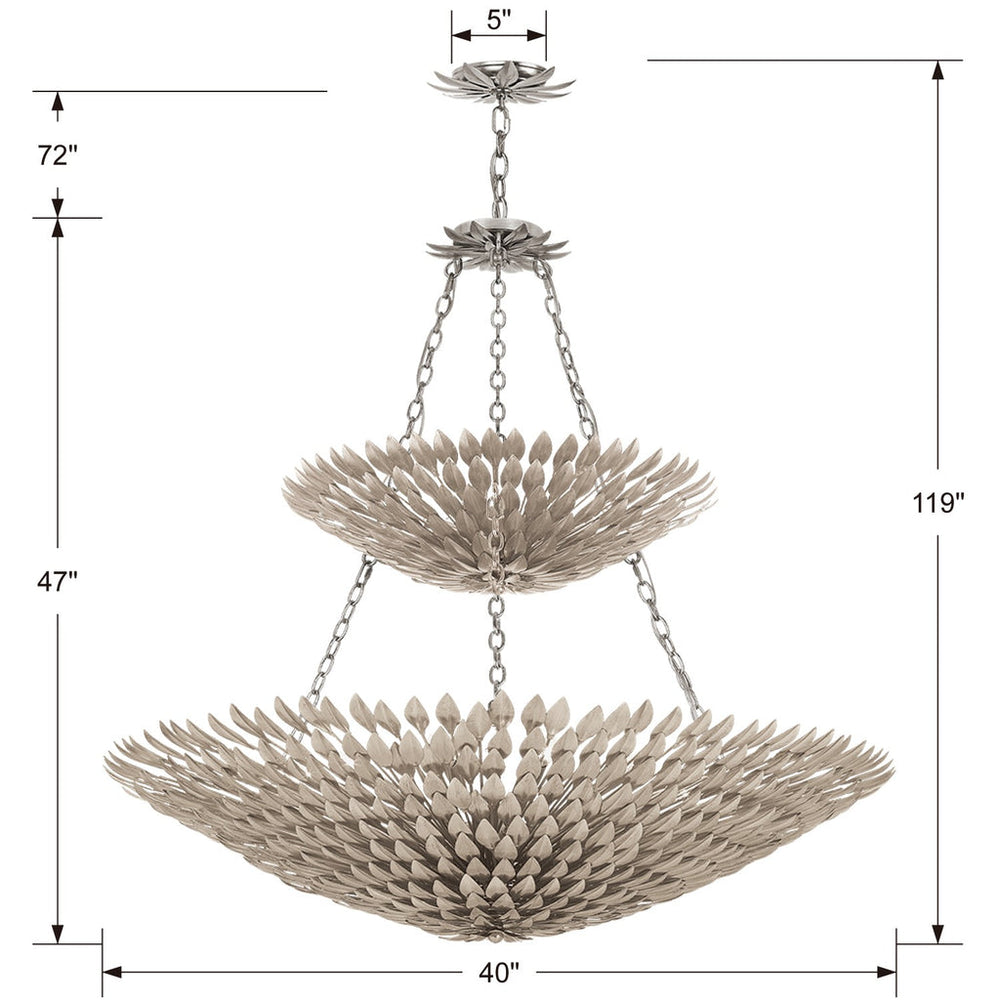 Crystorama Crystorama Broche 18 Light Antique Silver Leaf Chandelier