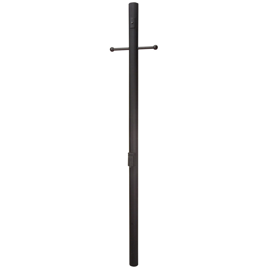 84" Fluted Direct Burial Post w/ Photocell & Convenience Outlet in Textured Black CRAFTMADE