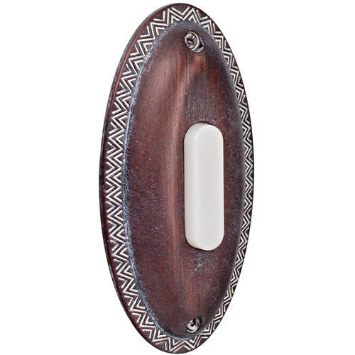 Surface Mount Oval LED Lighted Push Button in Rustic Brick CRAFTMADE