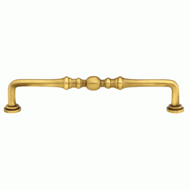 6 1/2 Inch (6 Inch c-c) Solid Brass Spindle Pull (Antique Brass Finish) EMTEK