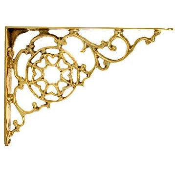 6 3/4 Inch Solid Brass Star Shape Shelf Bracket (Polished Brass Finish) Copper Mountain Hardware