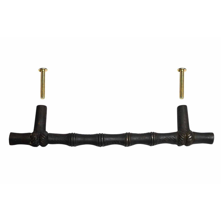 6 Inch Overall (4 1/2 Inch c-c) Japanese Bamboo Pull (Oil Rubbed Bronze Finish) COPPER MOUNTAIN HARDWARE