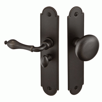 Sandcast Bronze Screen Door Lock with Arch Style (Medium Bronze Finish) EMTEK