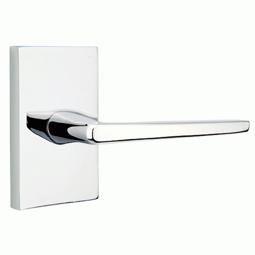 Emtek Concealed Fastener Mechanism Solid Brass Hermes Lever With Modern Rectangular Rosette EMTEK