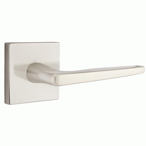 Brass Modern Hardware - Double Dummy Hermes Door Lever With Square Rosette in Satin Brass - 5050HERUS4 - Emtek Hardware EMTEK