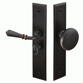 6 Inch Solid Brass Screen Door Lock with Rectangular Style EMTEK