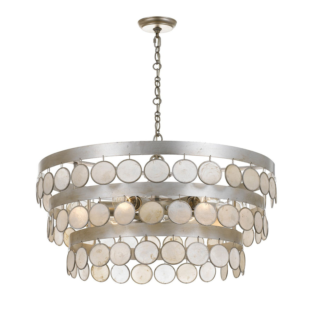 Crystorama Crystorama Coco 6 Light Antique Silver Chandelier