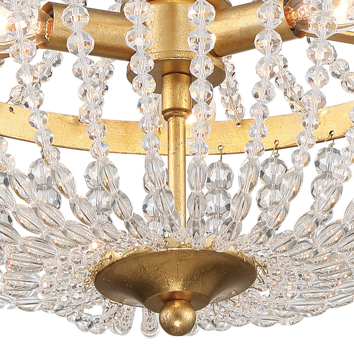 Crystorama Crystorama Rylee 3 Light Antique Gold Mini Chandelier