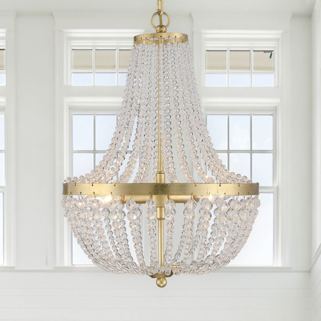 Crystorama Crystorama Rylee 3 Light Antique Gold Mini Chandelier