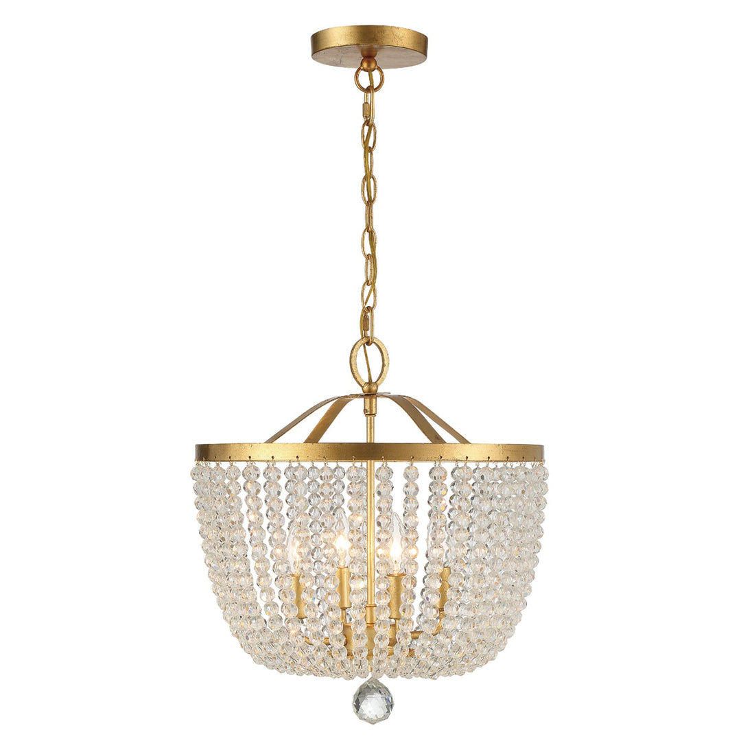 Crystorama Crystorama Rylee 4 Light Antique Gold Mini Chandelier