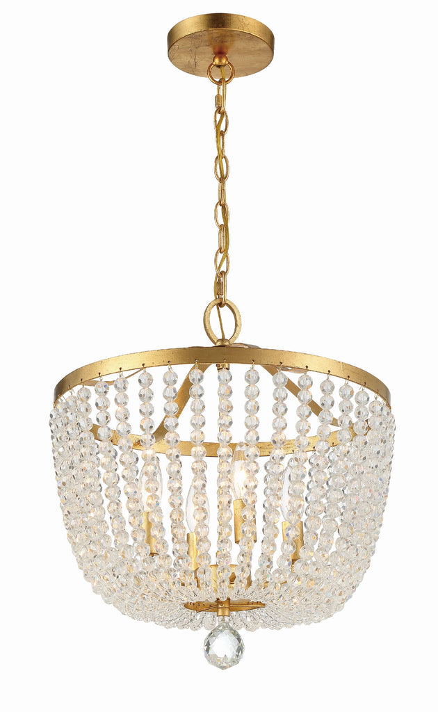 Crystorama Crystorama Rylee 4 Light Antique Gold Mini Chandelier