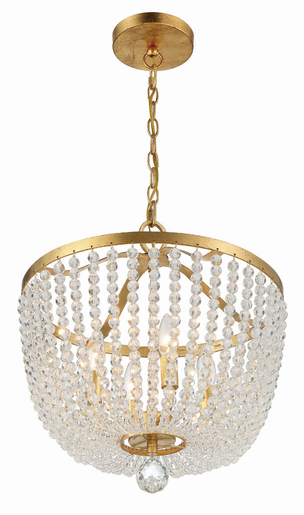 Crystorama Crystorama Rylee 4 Light Antique Gold Mini Chandelier