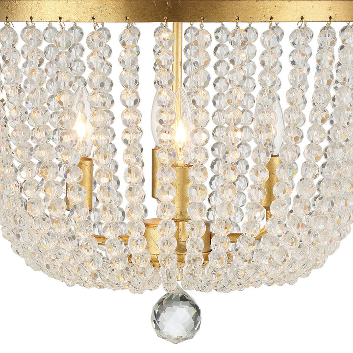 Crystorama Crystorama Rylee 4 Light Antique Gold Mini Chandelier