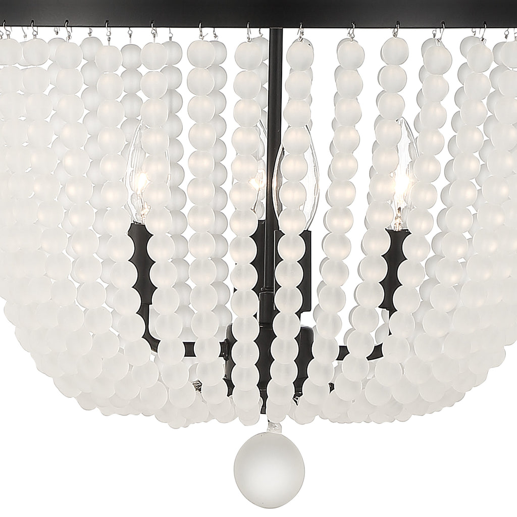 Crystorama Crystorama Rylee 4 Light Matte Black Frosted Beads Mini Chandelier
