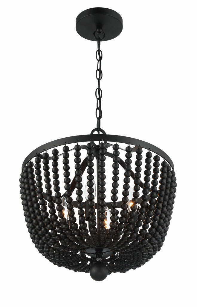 Crystorama Crystorama Rylee 4 Light Matte Black Mini Chandelier