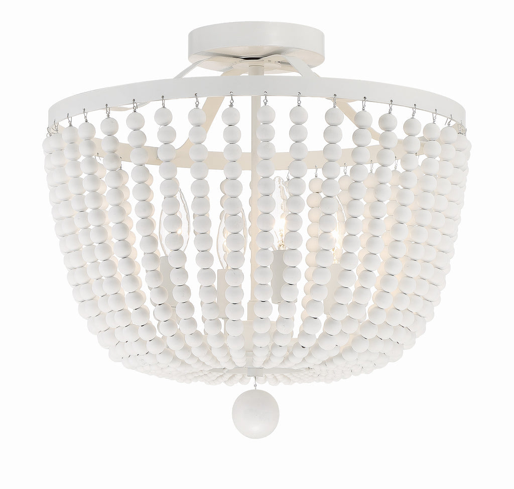 Crystorama Crystorama Rylee 4 Light Matte White Semi Flush Mount