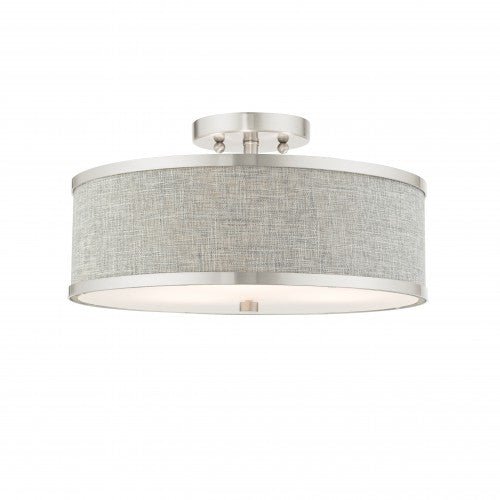 3 Light Brushed Nickel Semi Flush Livex