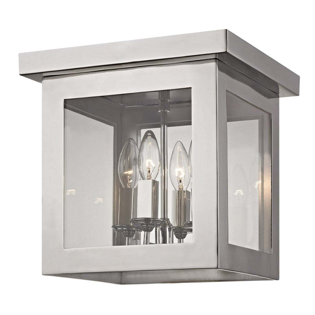 Brian Patrick Flynn Hurley 4 Light Polished Nickel Flush Mount Crystorama