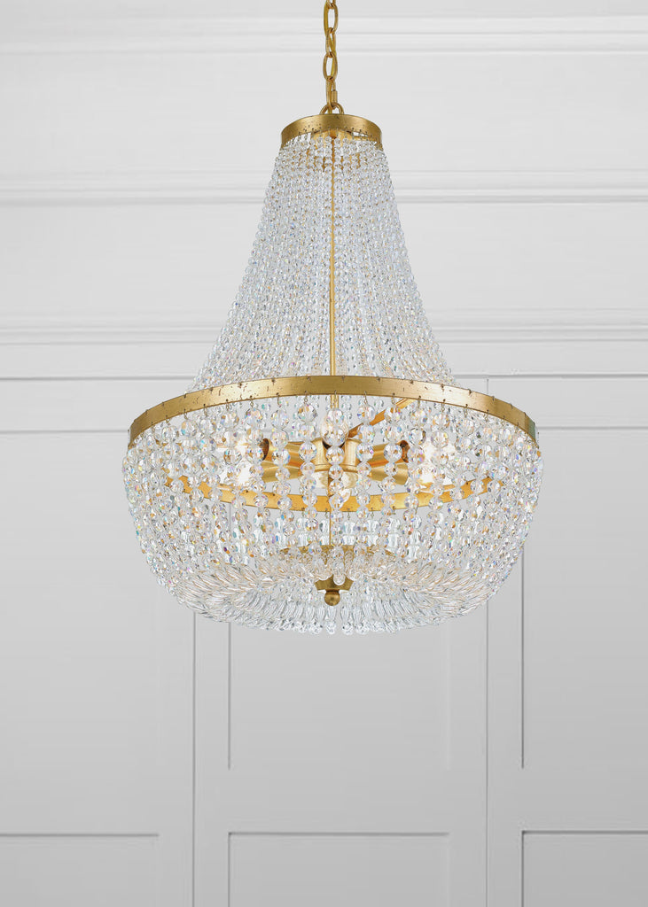 Crystorama Crystorama Rylee 6 Light Antique Gold Chandelier