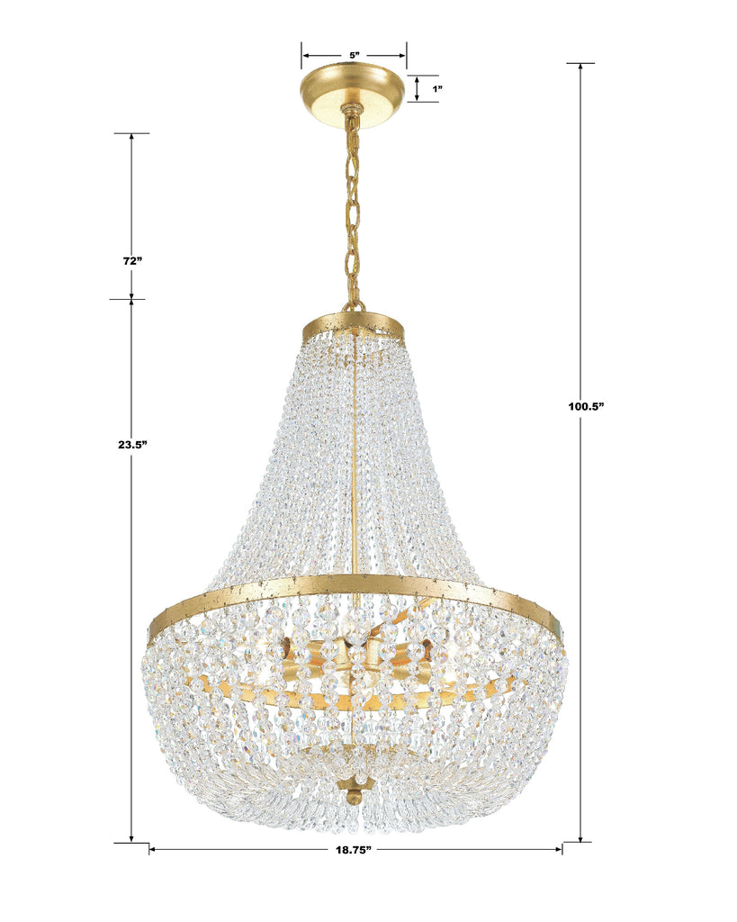 Crystorama Crystorama Rylee 6 Light Antique Gold Chandelier