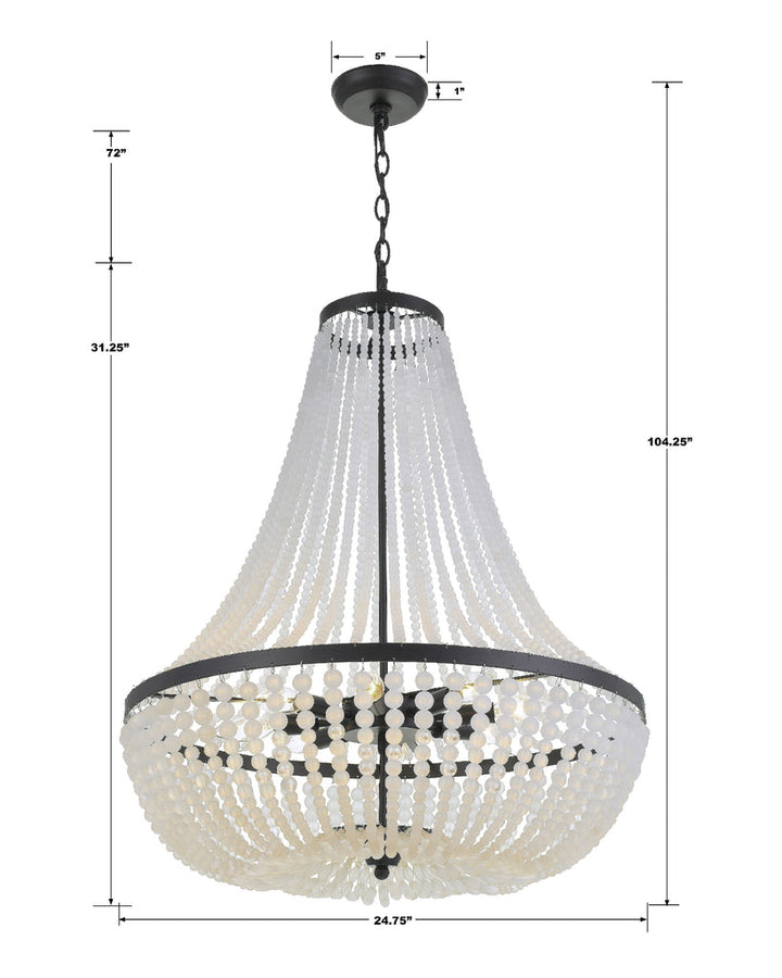 Crystorama Crystorama Rylee 8 Light Matte Black Chandelier