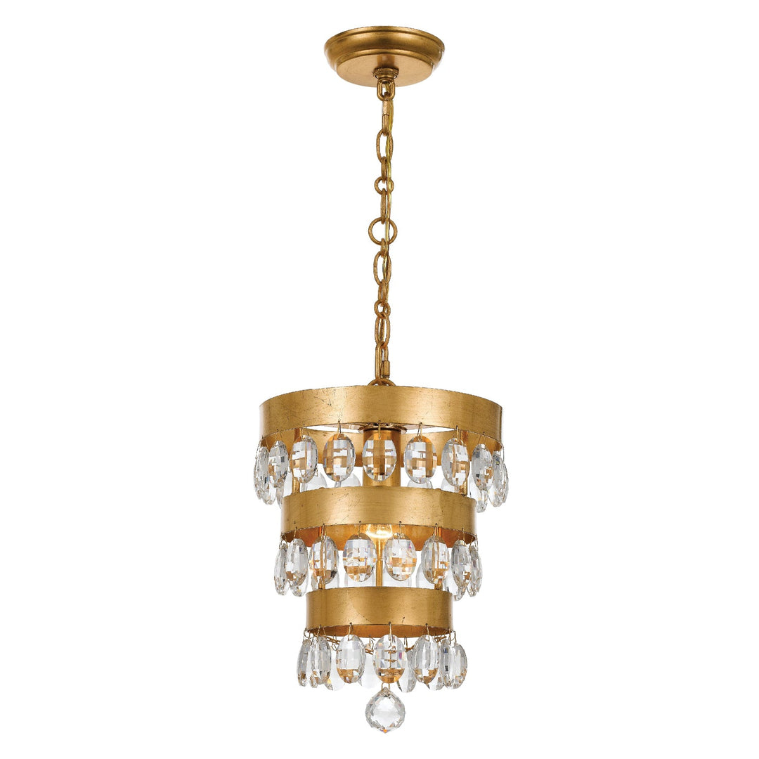 Crystorama Crystorama Perla 1 Light Antique Gold Mini Pendant